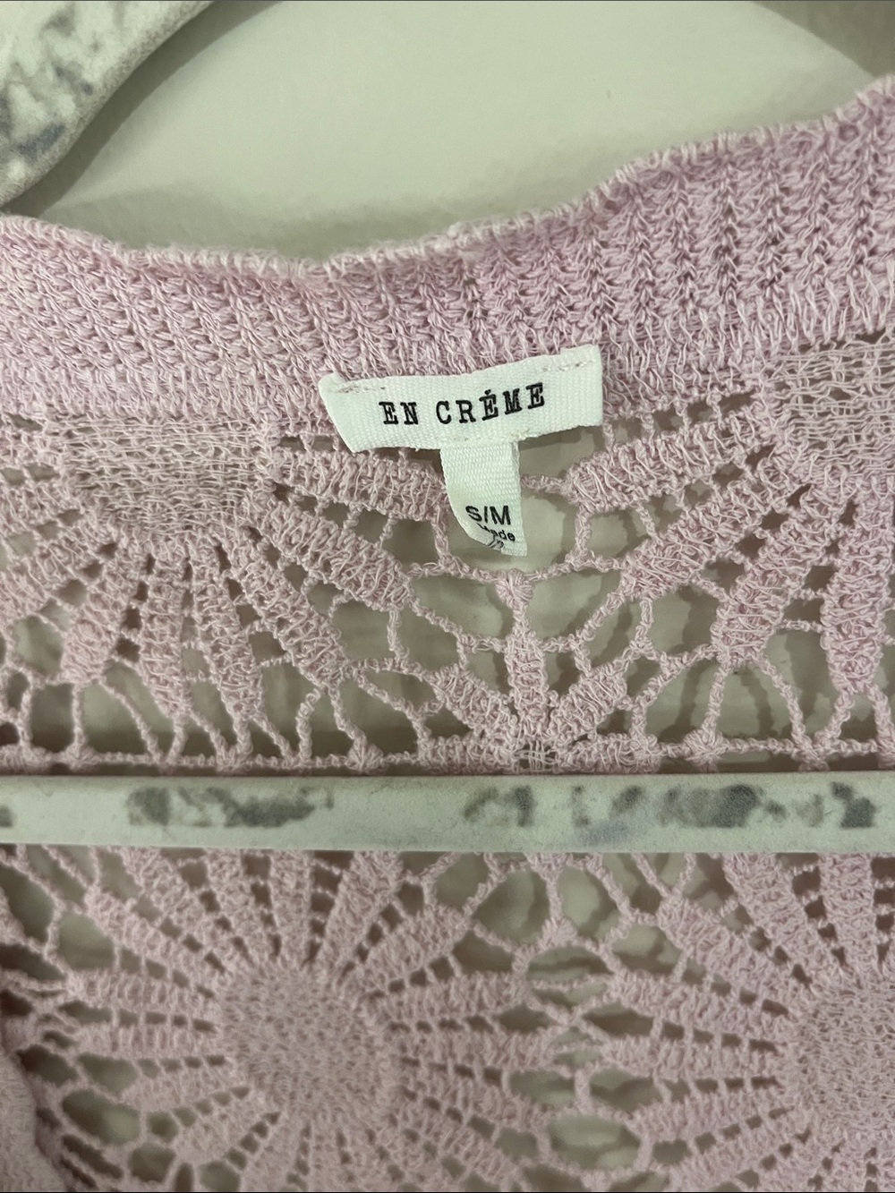 En Creme Light Pink Crochet Floral Cardigan - Picture 3 of 3